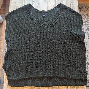 American Eagle Outfitters Dark Green V-Neck Sweater